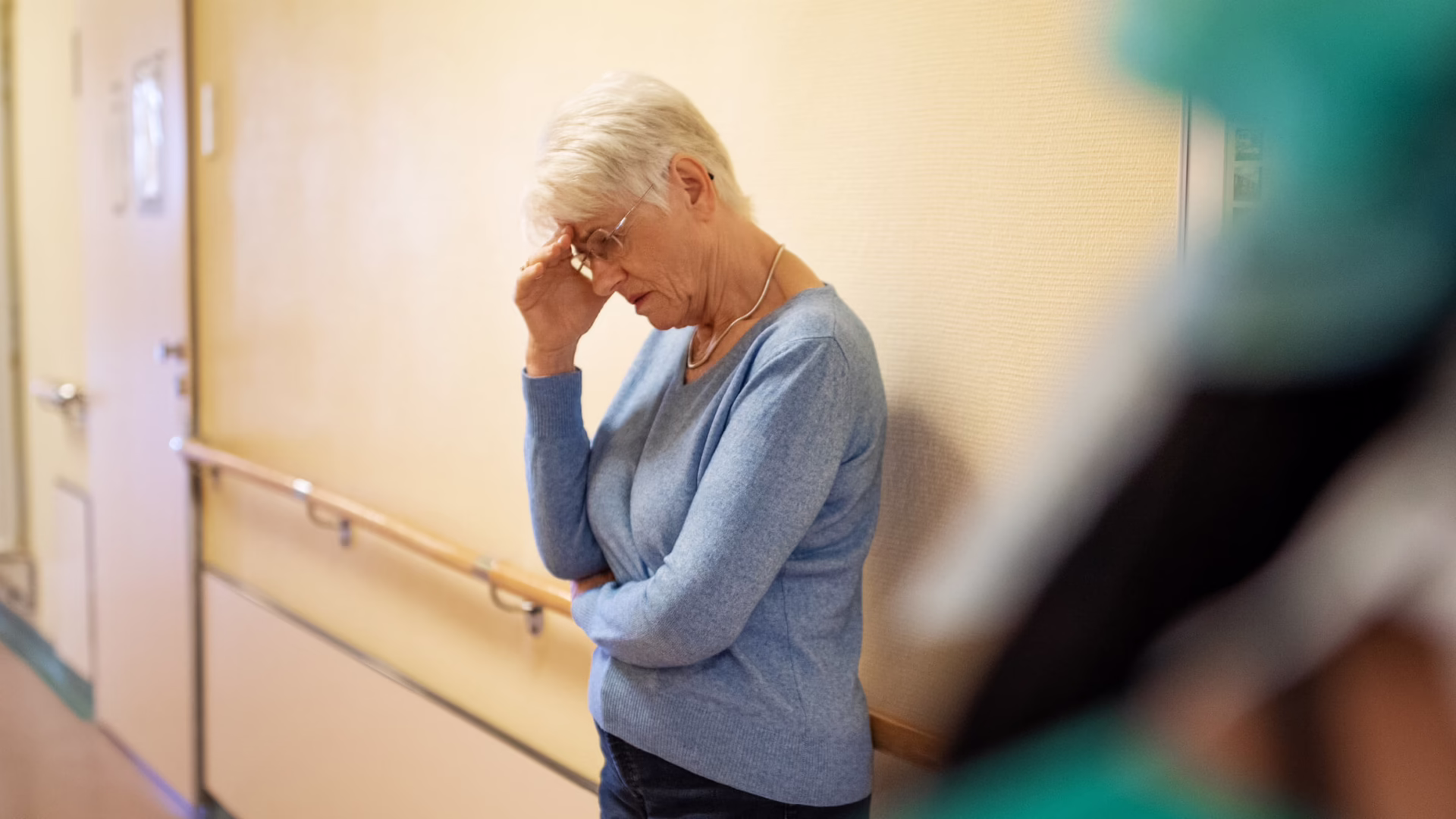 Frustrated elderly woman